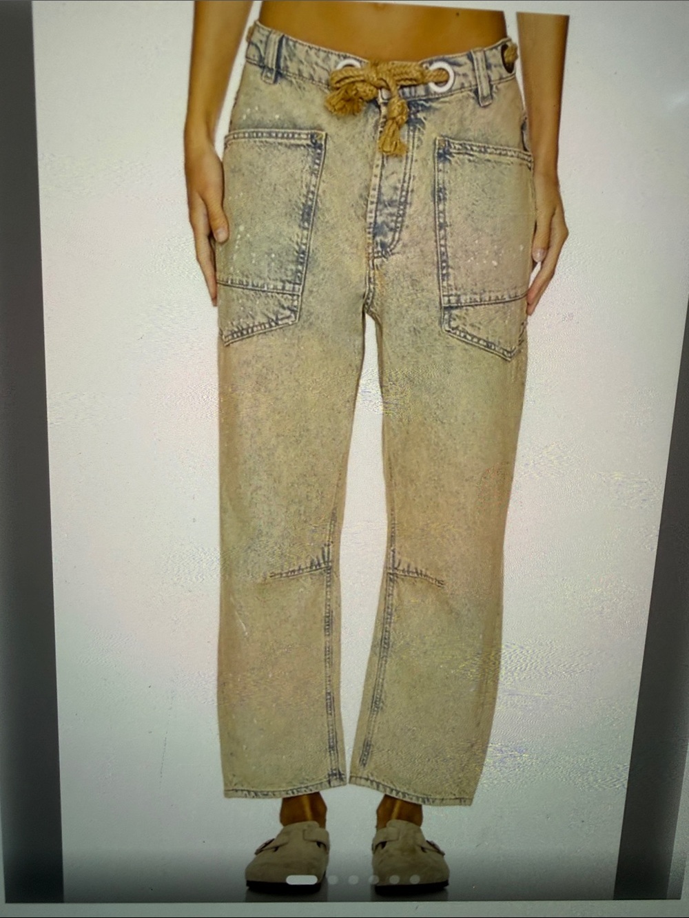 FREE PEOPLE-WE THE FREE MOXIE LOW Slung Pull On Barrel Jean